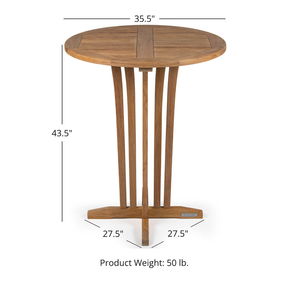 Acadia Grade A Teak 35" Bar Table - view 6