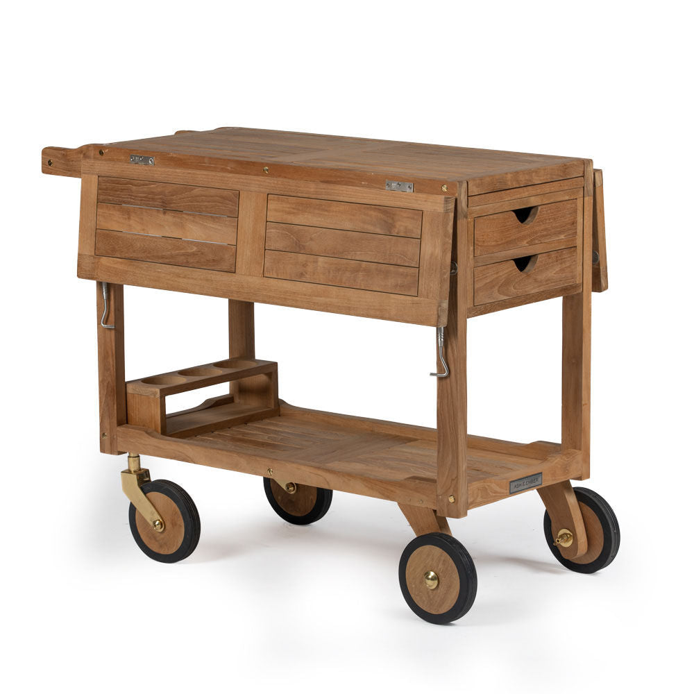 木製ラック・ウッドラック ARMOIRE PALISSANDRE - NEW DELHI TEAK Grade A Teak Serving Cart | Ash & Ember