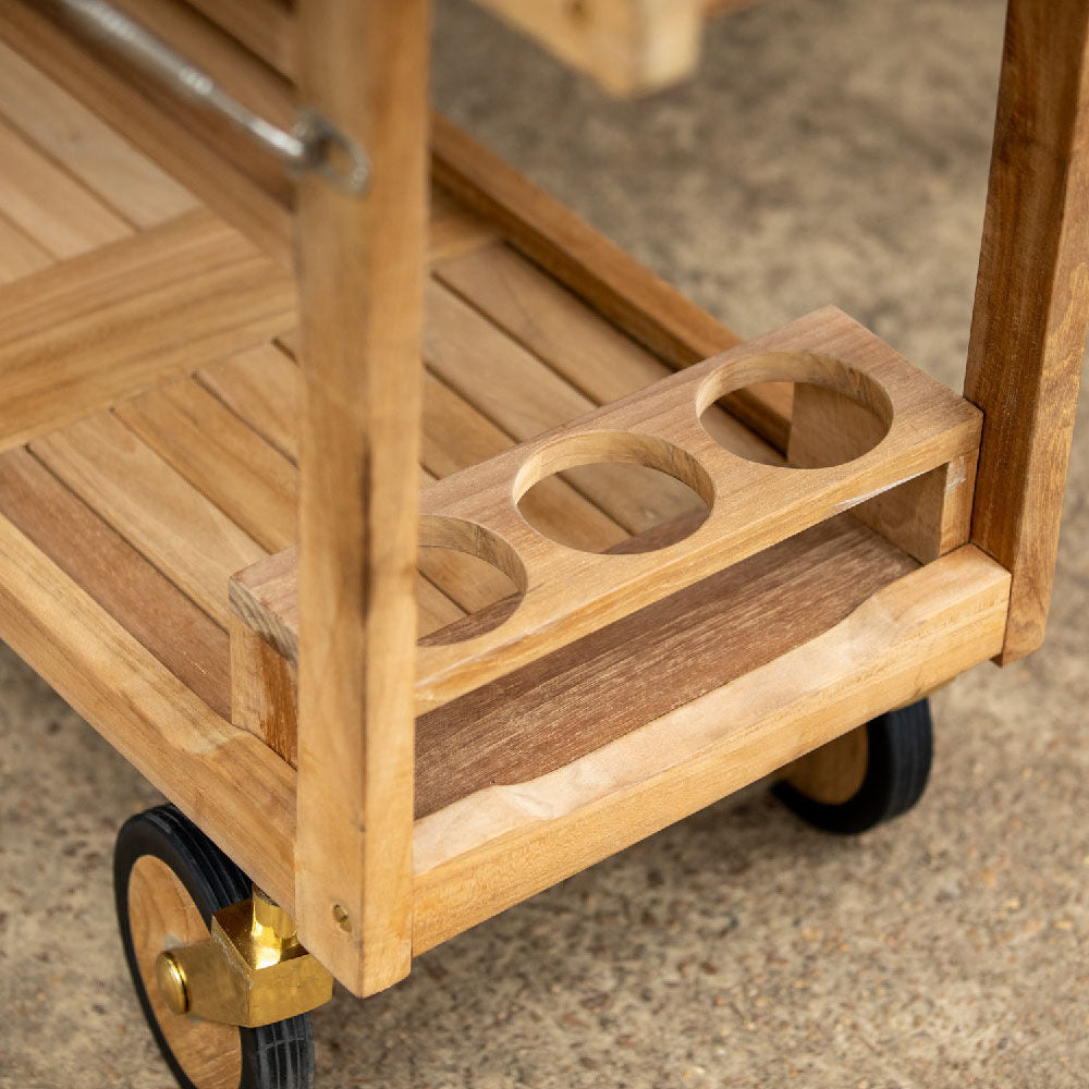 木製ラック・ウッドラック ARMOIRE PALISSANDRE - NEW DELHI TEAK Grade A Teak Serving Cart | Ash & Ember