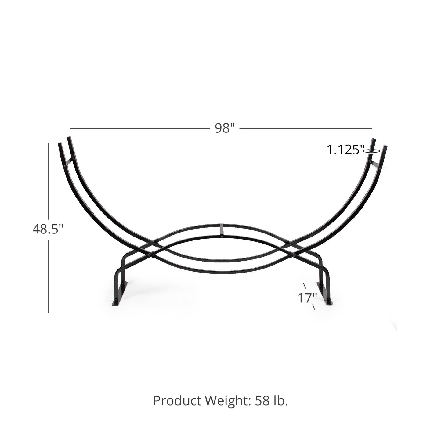 SCRATCH AND DENT - 8' Crescent Firewood Rack - FINAL SALE - view 10