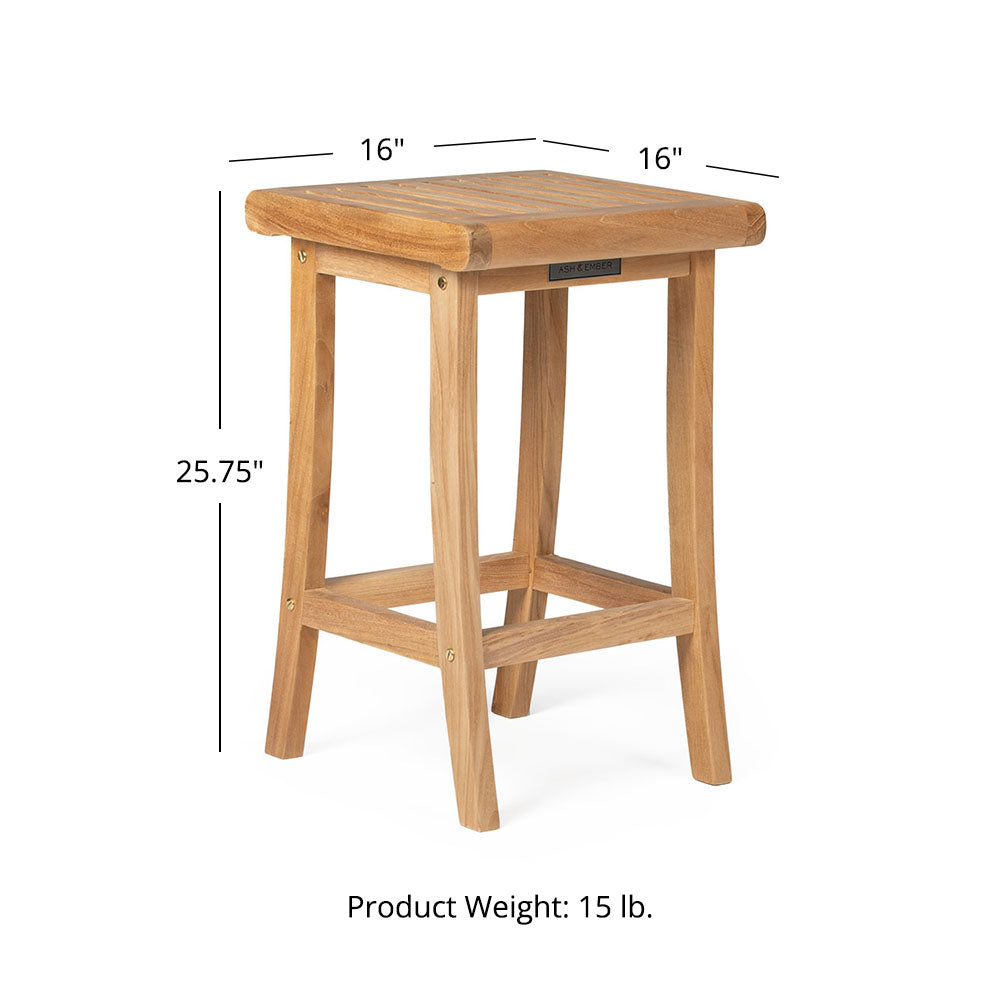 Acadia Grade A Teak Barstool | 25" - view 6