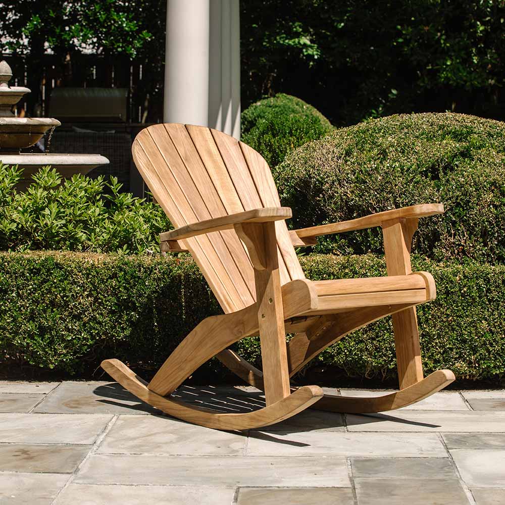 Grade A Teak Adirondack Rocking Chair | Ash & Ember