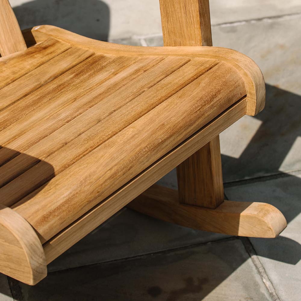 Grade A Teak Adirondack Rocking Chair | Ash & Ember