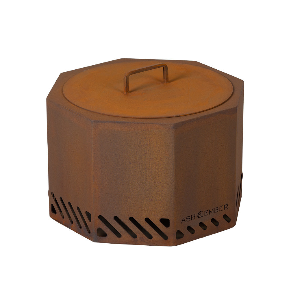 Corten Steel Dual Flame Smokeless Fire Pit | 19.5" Diameter - view 9