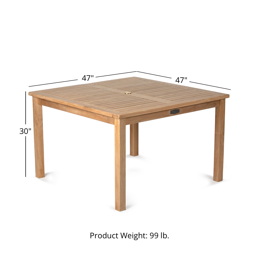 Sandhill Grade A Teak 47" Square Table - view 8