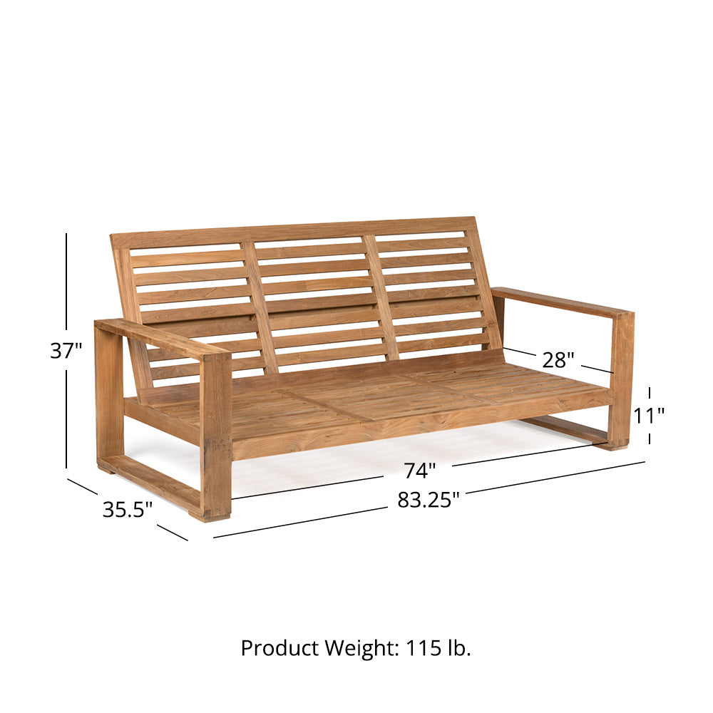 Sierra Grade A Teak Sofa | 83" - view 16