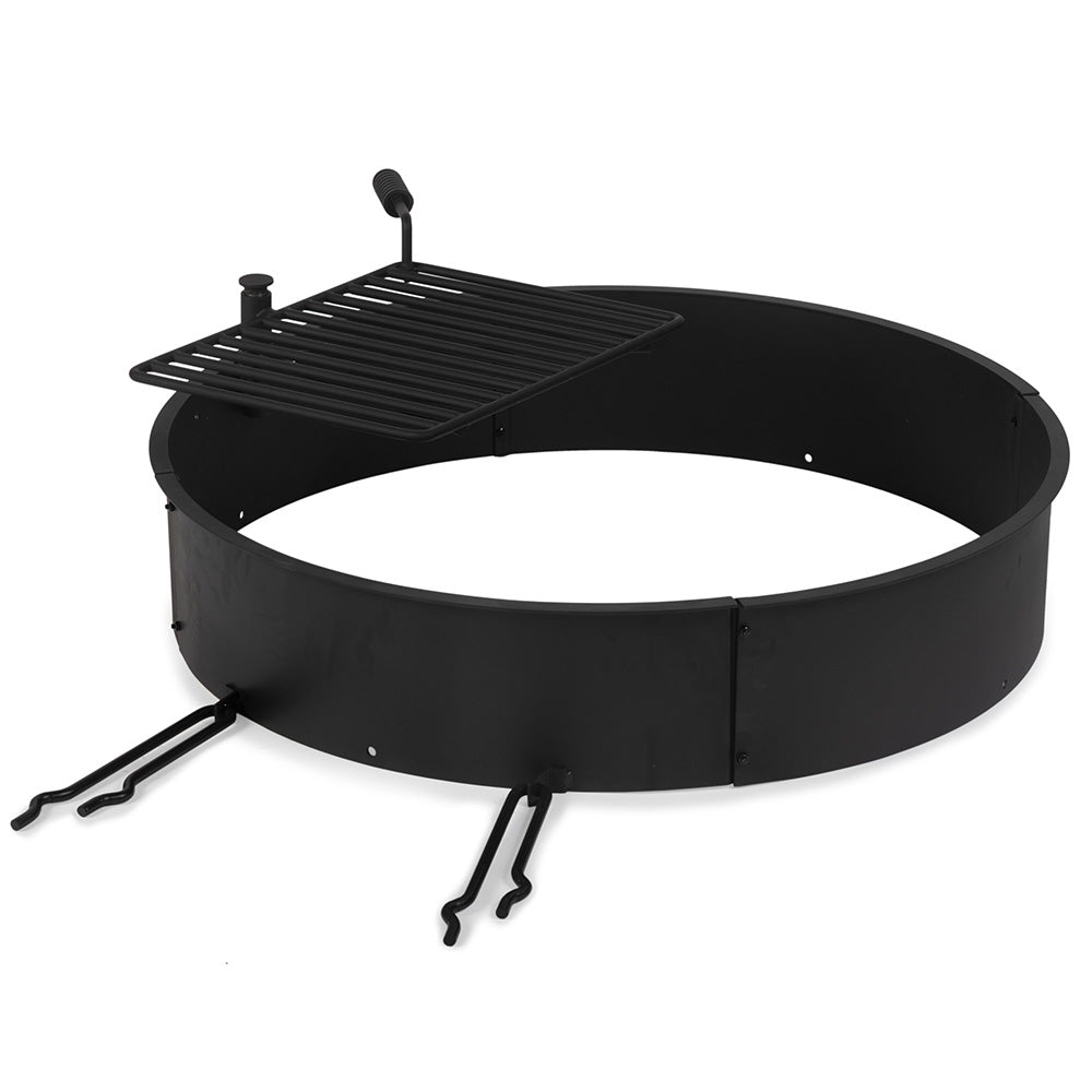 Steel Camp Fire Ring & Outdoor Cooking Grate | 36" - view 11
