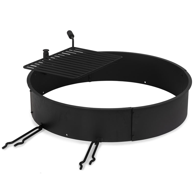 Steel Camp Fire Ring & Outdoor Cooking Grate | 36"