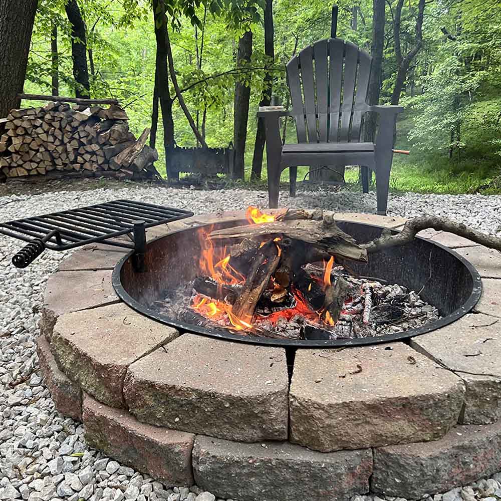 Steel Camp Fire Ring & Outdoor Cooking Grate | 36"