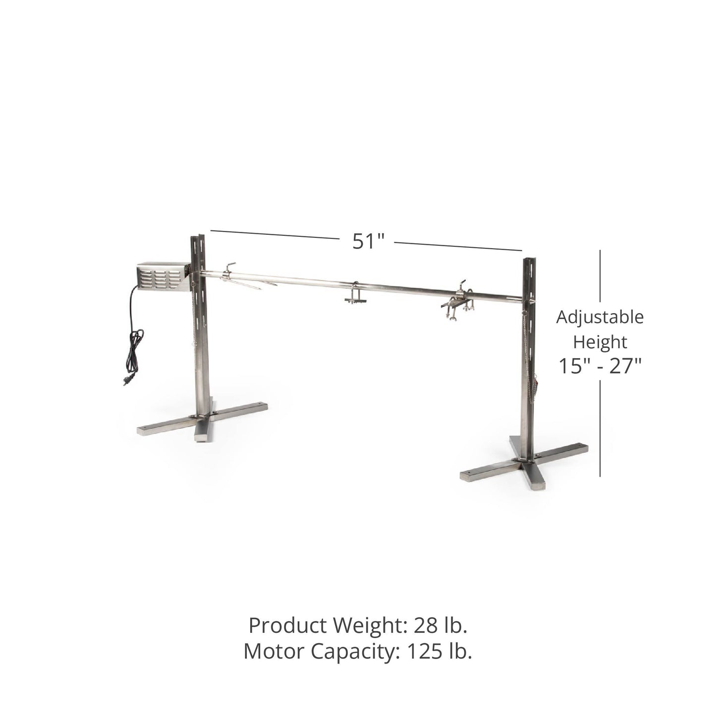 Tripod Rotisserie Roaster Stand - Motor Power: 25 Watt | 25 Watt - view 21