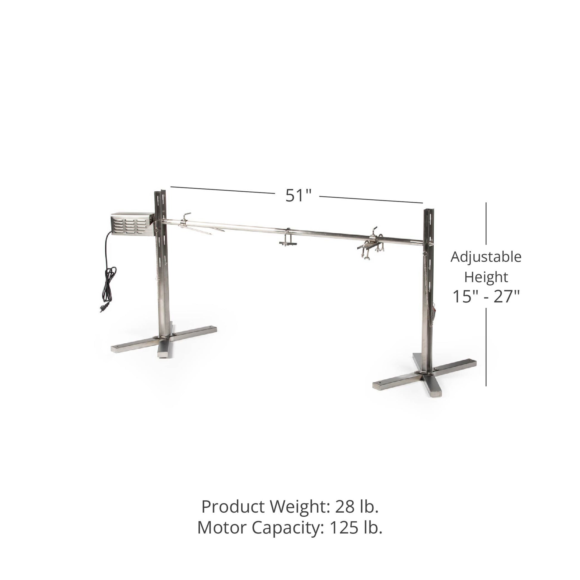 Tripod Rotisserie Roaster Stand - Motor Power: 25 Watt | 25 Watt