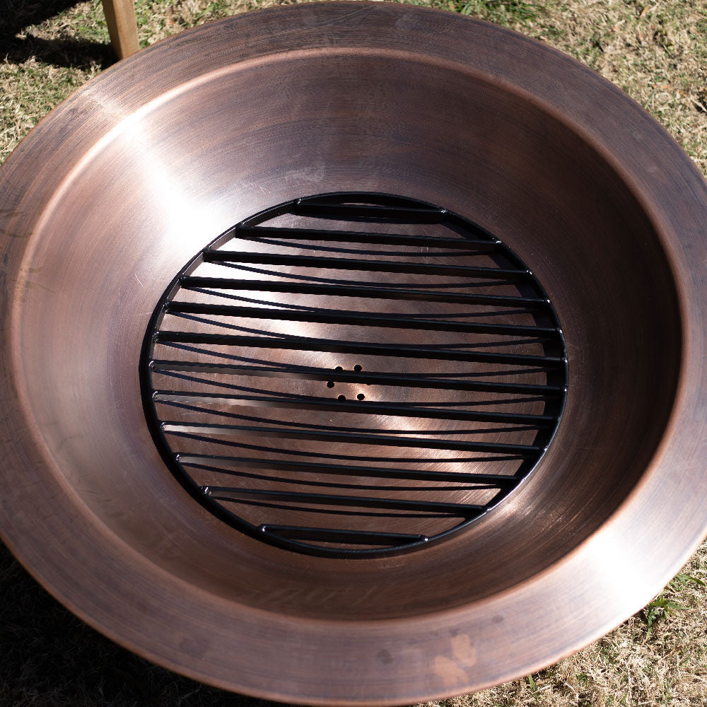 40" Copper Fire Pit with Solid Base and Fire Iron - view 8