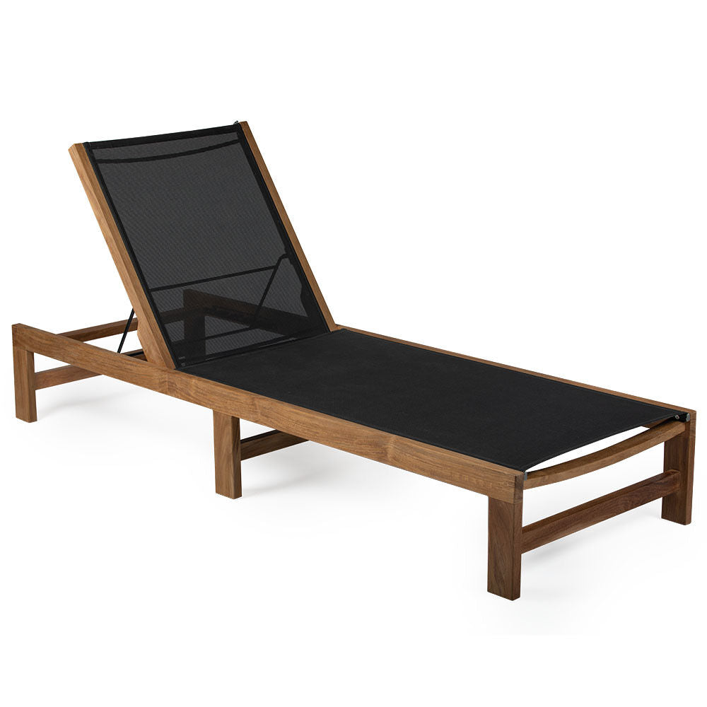 Onyx Grade A Teak Reclining Sling Lounger - view 1