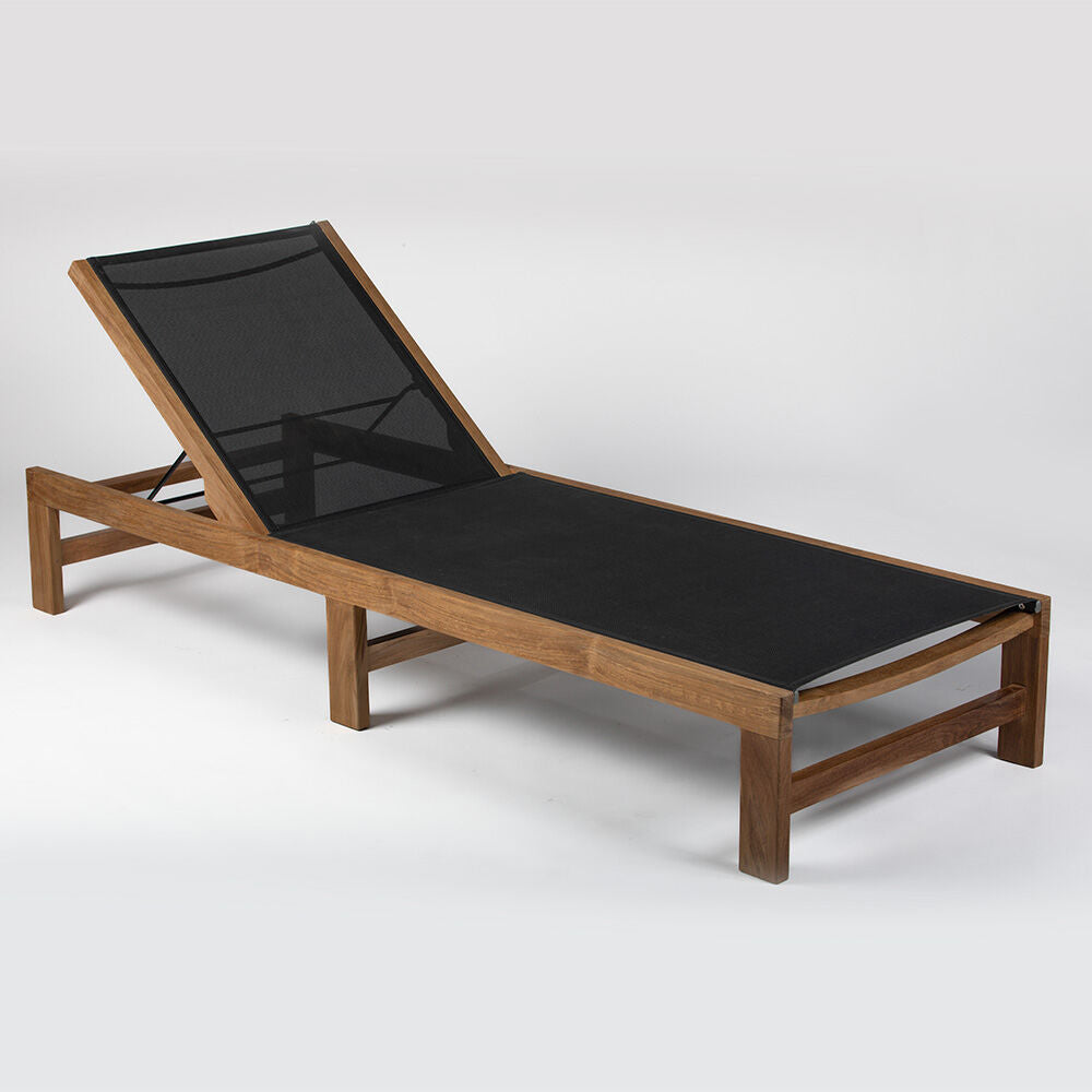 Onyx Grade A Teak Reclining Sling Lounger - view 3