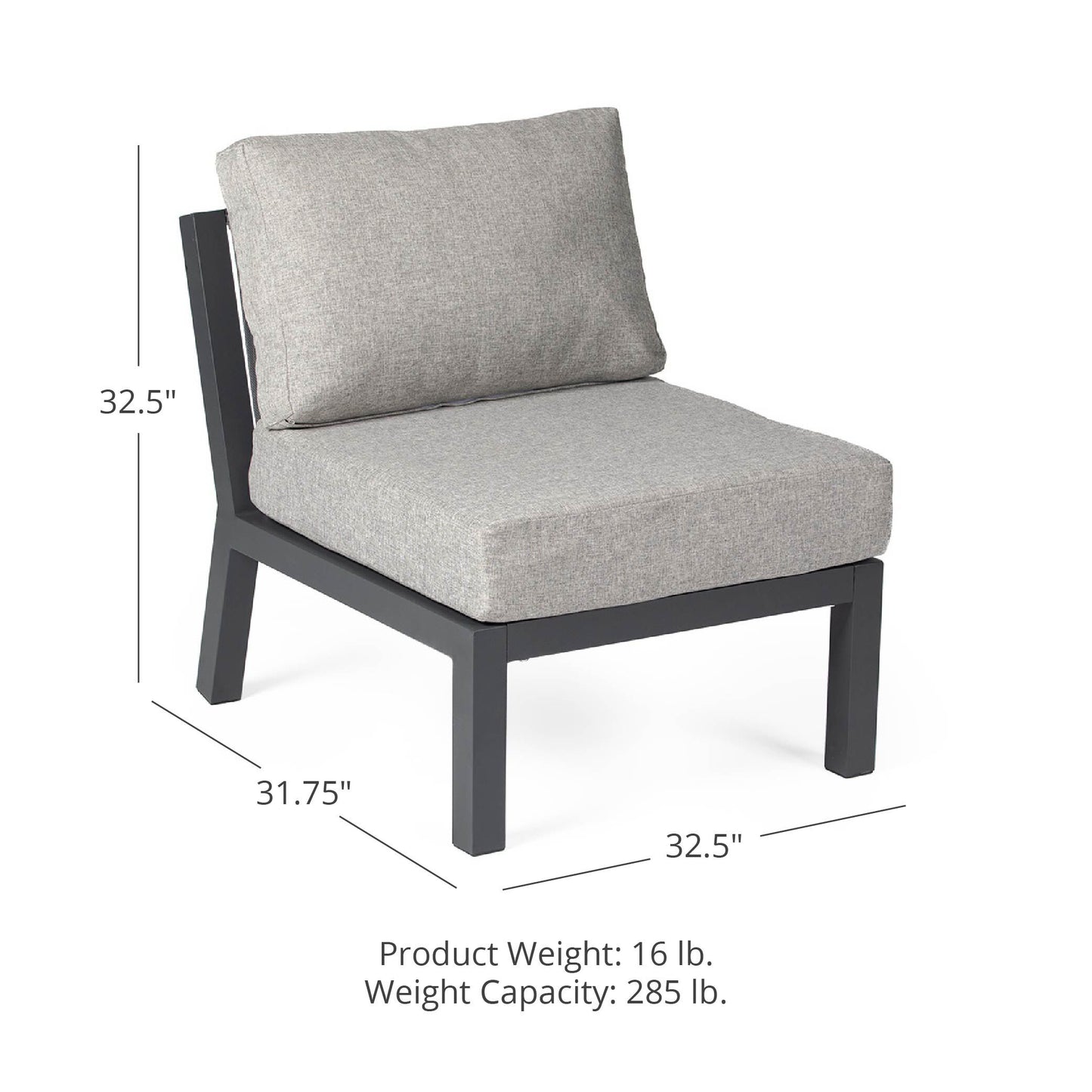 Caspian Armless Chair with Cushions - view 6