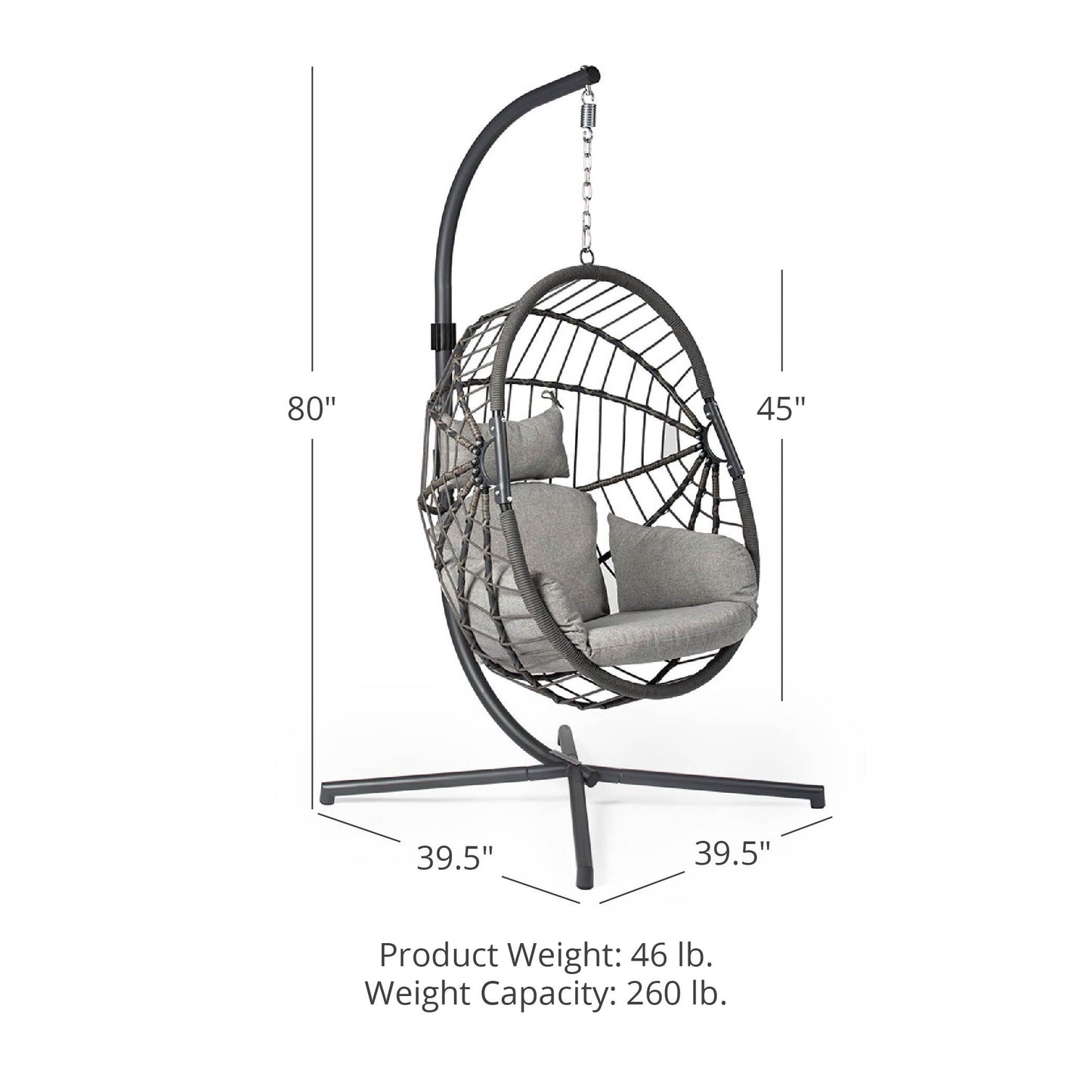 SCRATCH AND DENT - Caspian Patio Hanging Chair with Stand - FINAL SALE - view 10