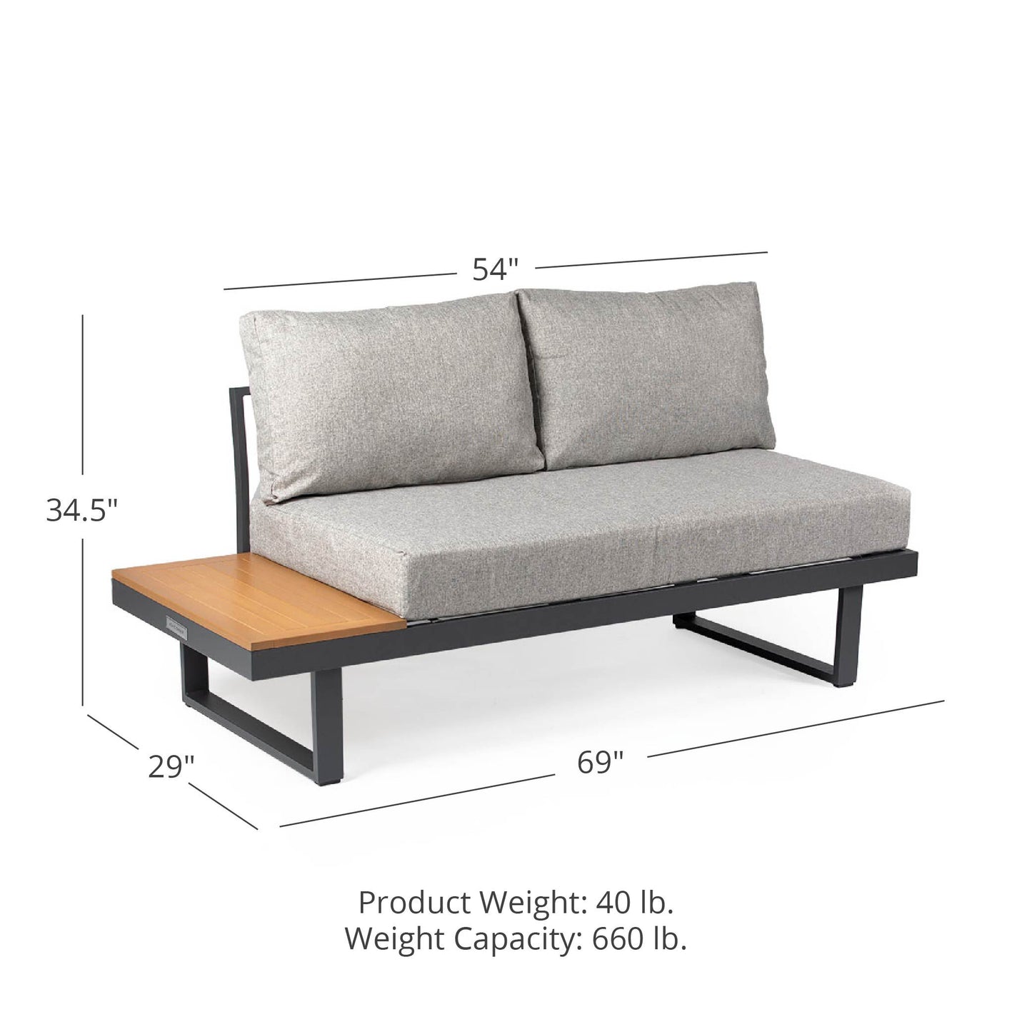 Caspian Loveseat with Cushions and Side Table - view 11