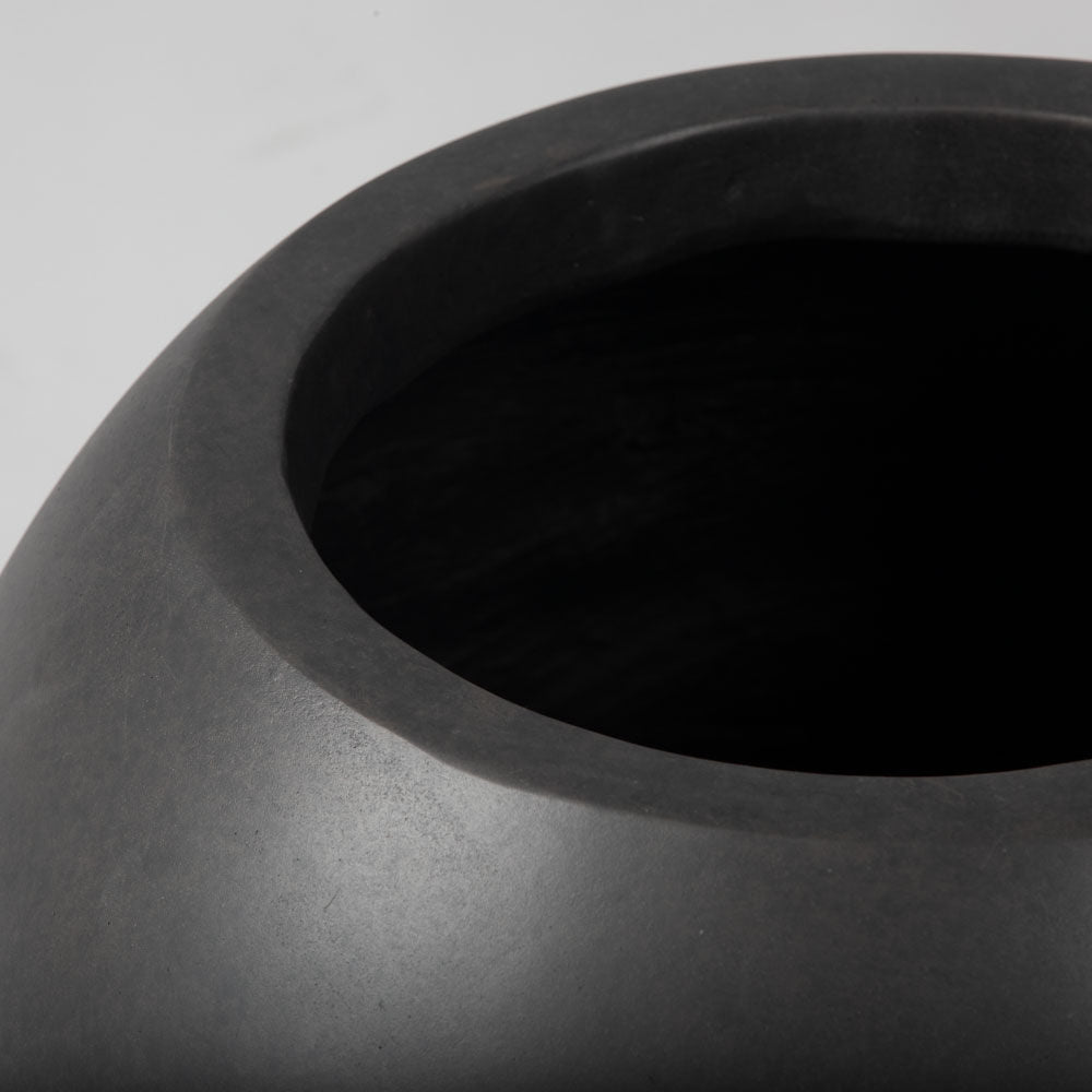 SCRATCH AND DENT - Onyx 16" Charcoal Sphere Planter - FINAL SALE - view 3