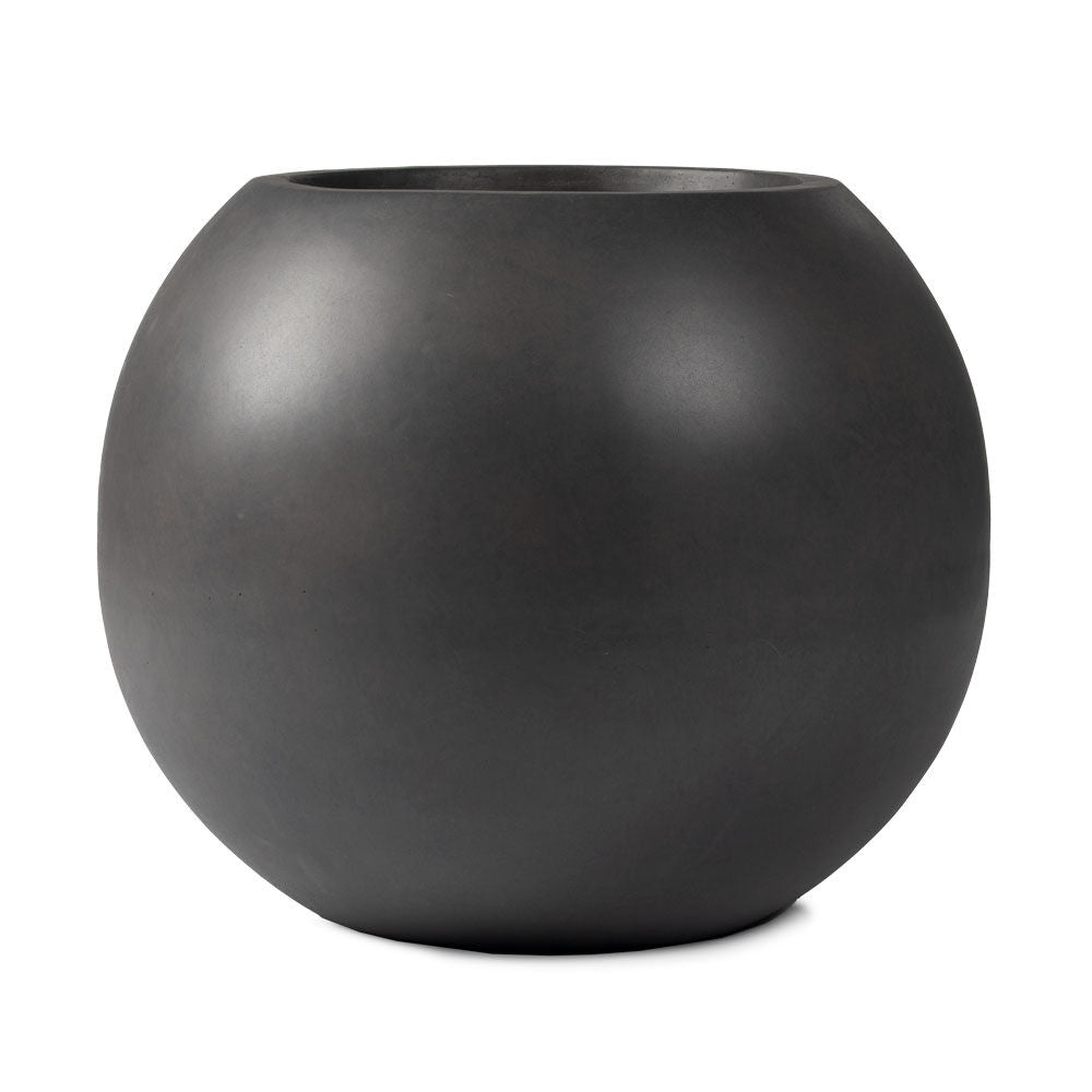 SCRATCH AND DENT - Onyx 24" Charcoal Sphere Planter - FINAL SALE - view 1