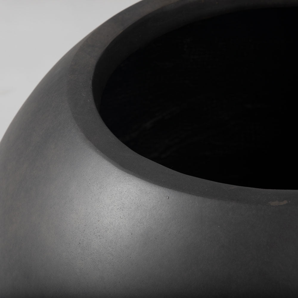 SCRATCH AND DENT - Onyx 24" Charcoal Sphere Planter - FINAL SALE - view 4