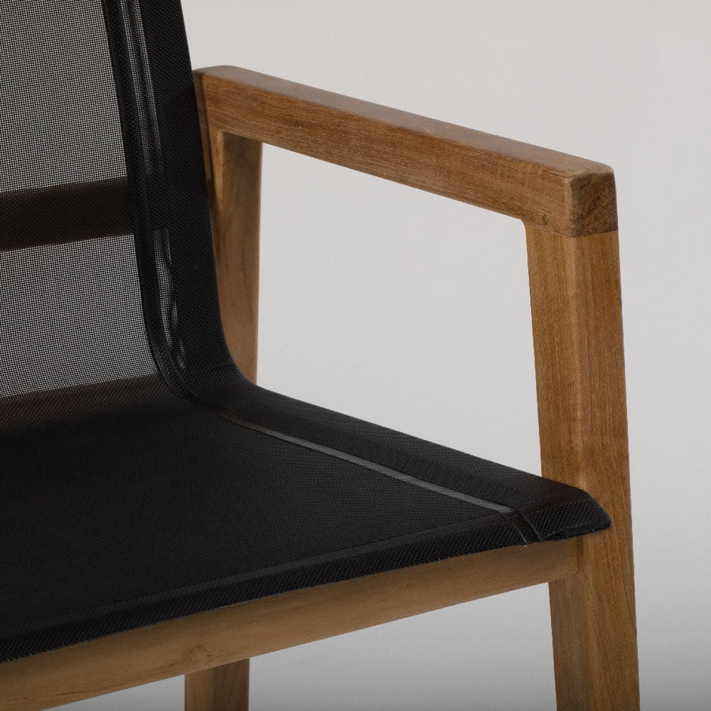 SCRATCH AND DENT - Onyx Grade A Teak Sling Dining Armchair - FINAL SALE - view 4