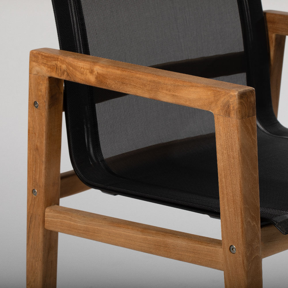 SCRATCH AND DENT - Onyx Grade A Teak Sling Dining Armchair - FINAL SALE - view 6