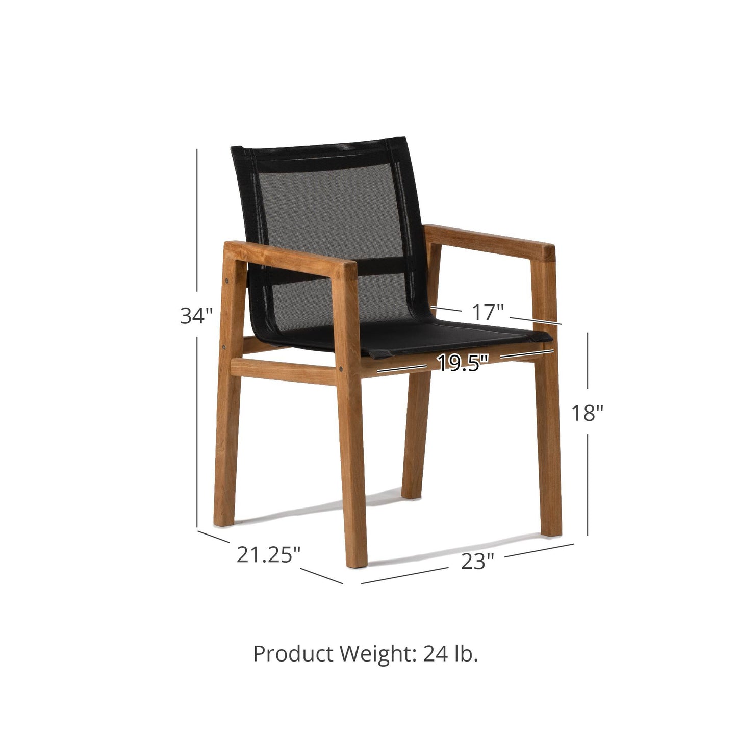 SCRATCH AND DENT - Onyx Grade A Teak Sling Dining Armchair - FINAL SALE - view 10