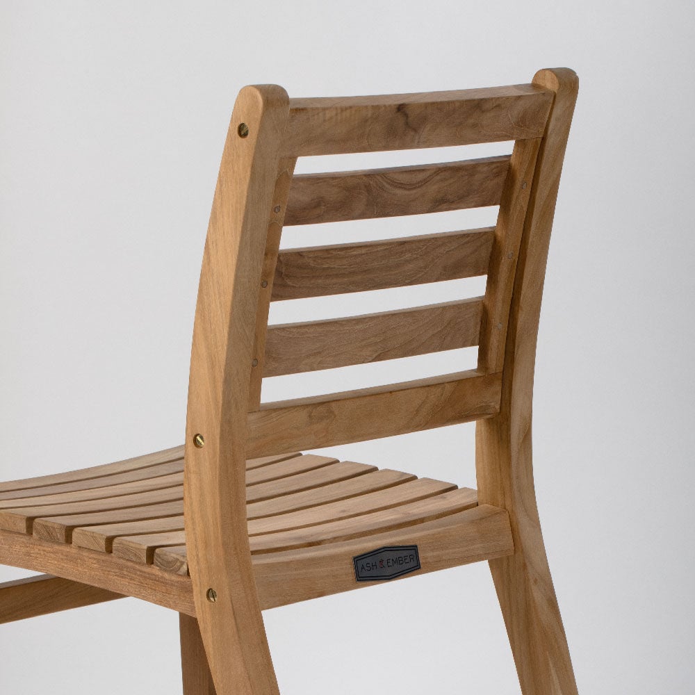 Sandhill Grade A Teak Dining Chair with Optional Arms - Optional Arms: No Arms | No Arms - view 7