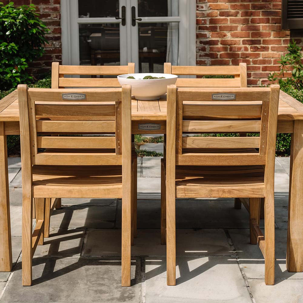Sandhill Grade A Teak Dining Chair with Optional Arms | No Arms - view 19