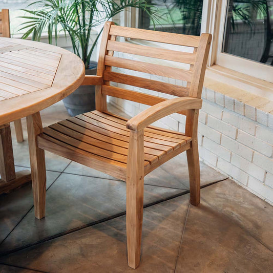 Sandhill Grade A Teak Dining Chair with Optional Arms | Include Arms view 2