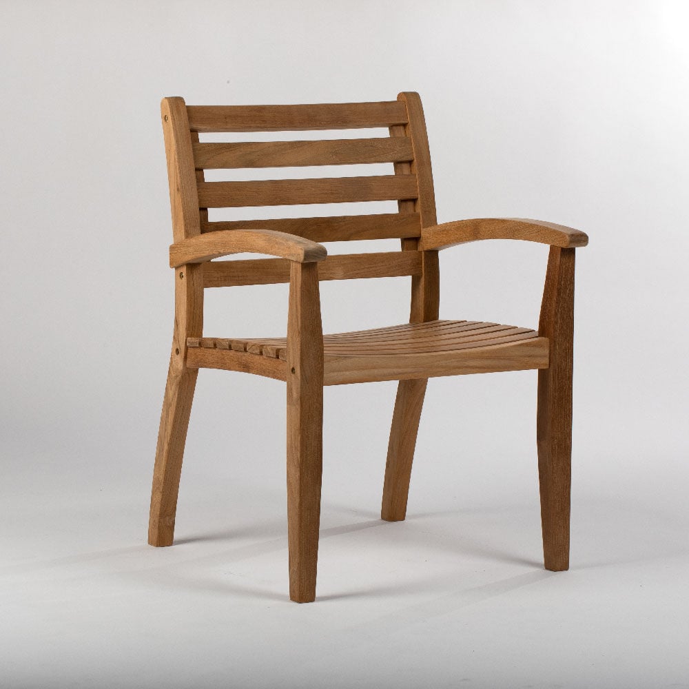 Sandhill Grade A Teak Dining Chair with Optional Arms - Optional Arms: Include Arms | Include Arms - view 10