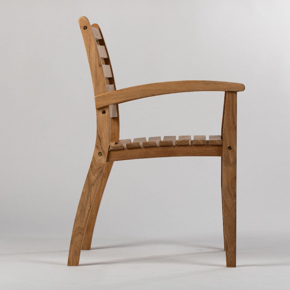 Sandhill Grade A Teak Dining Chair with Optional Arms - Optional Arms: Include Arms | Include Arms - view 11