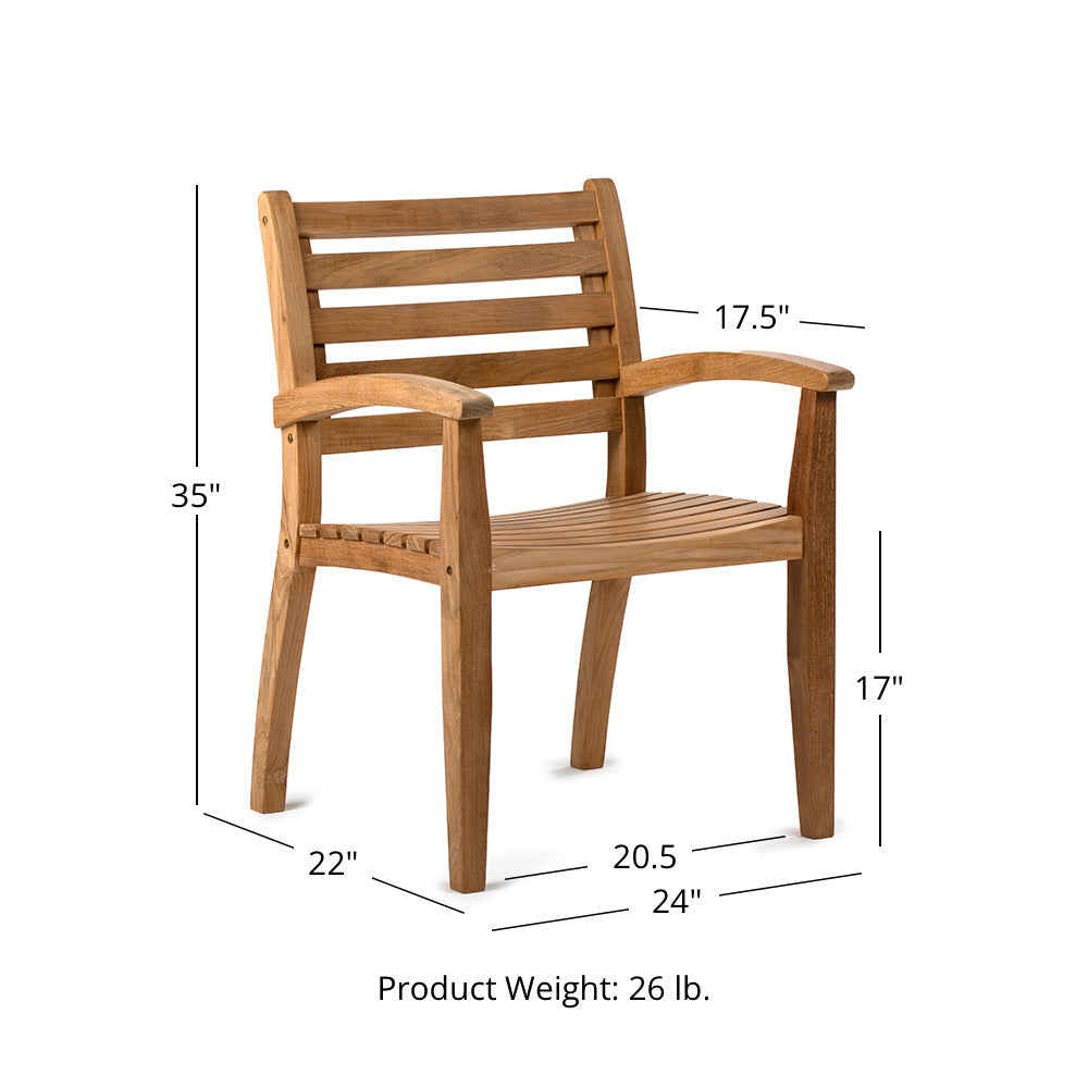 Sandhill Grade A Teak Dining Chair | Ash & Ember