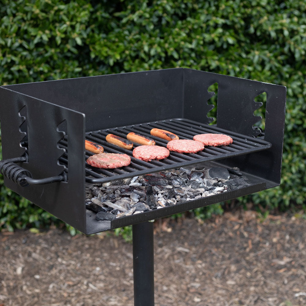 384 Sq. In. Jumbo Park-Style Grill - Optional Mounting Base: Grill + Base Anchor | Grill + Base Anchor - view 13