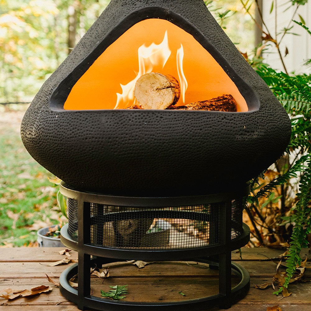 小物 chim Rustic Ceramic Chiminea: Boho Candle & Incense Holder for Garden