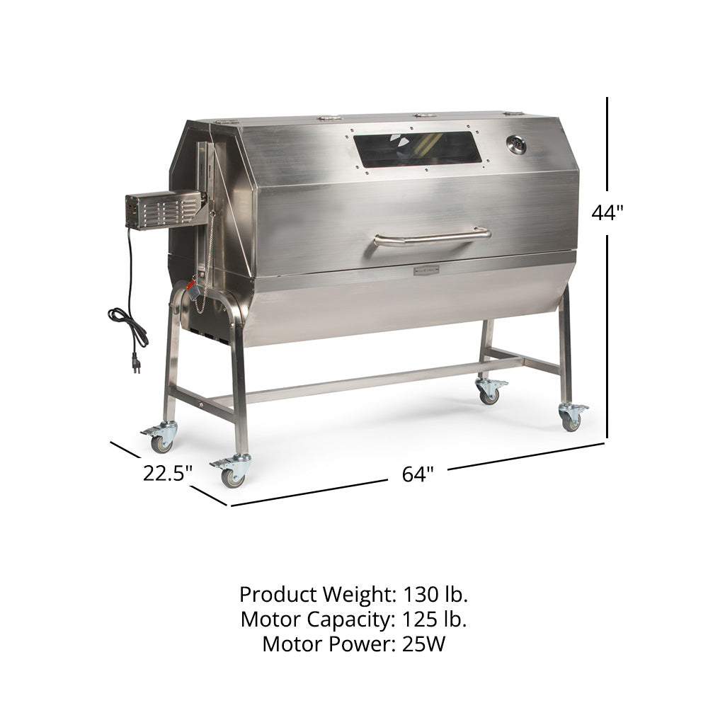 25 Watt Stainless Steel Rotisserie Grill with Hood - view 12