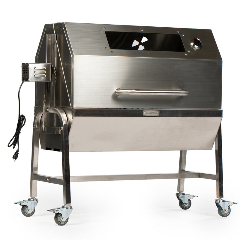 13 Watt Stainless Steel Rotisserie Grill with Hood