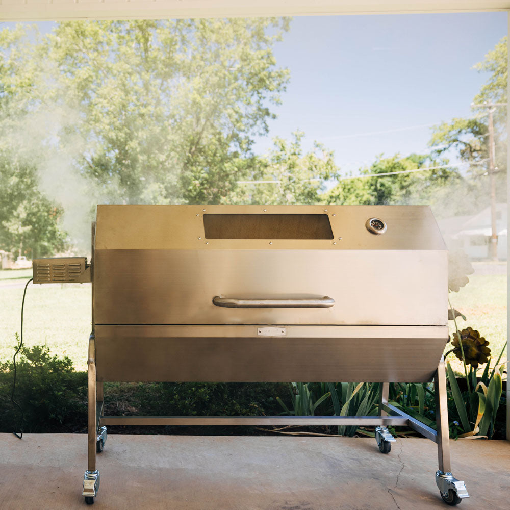 13 Watt Stainless Steel Rotisserie Grill with Hood