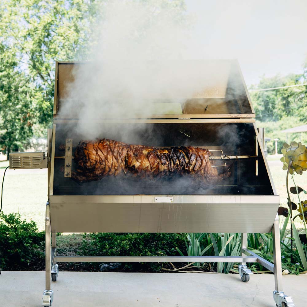 13 Watt Stainless Steel Rotisserie Grill with Hood - view 3