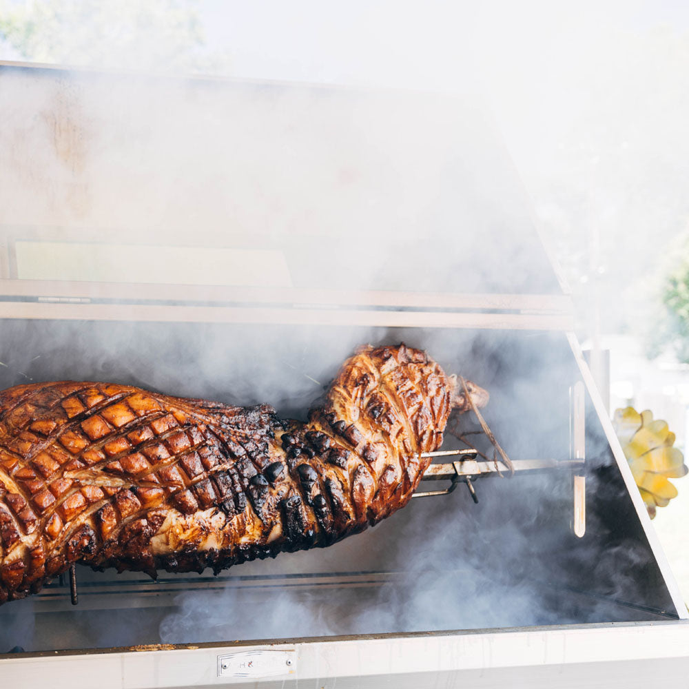 13 Watt Stainless Steel Rotisserie Grill with Hood