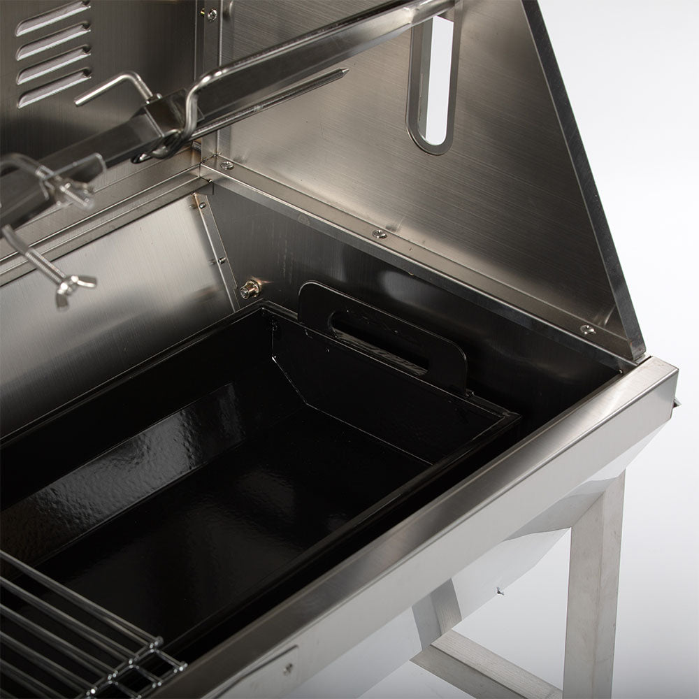 13 Watt Stainless Steel Rotisserie Grill with Hood