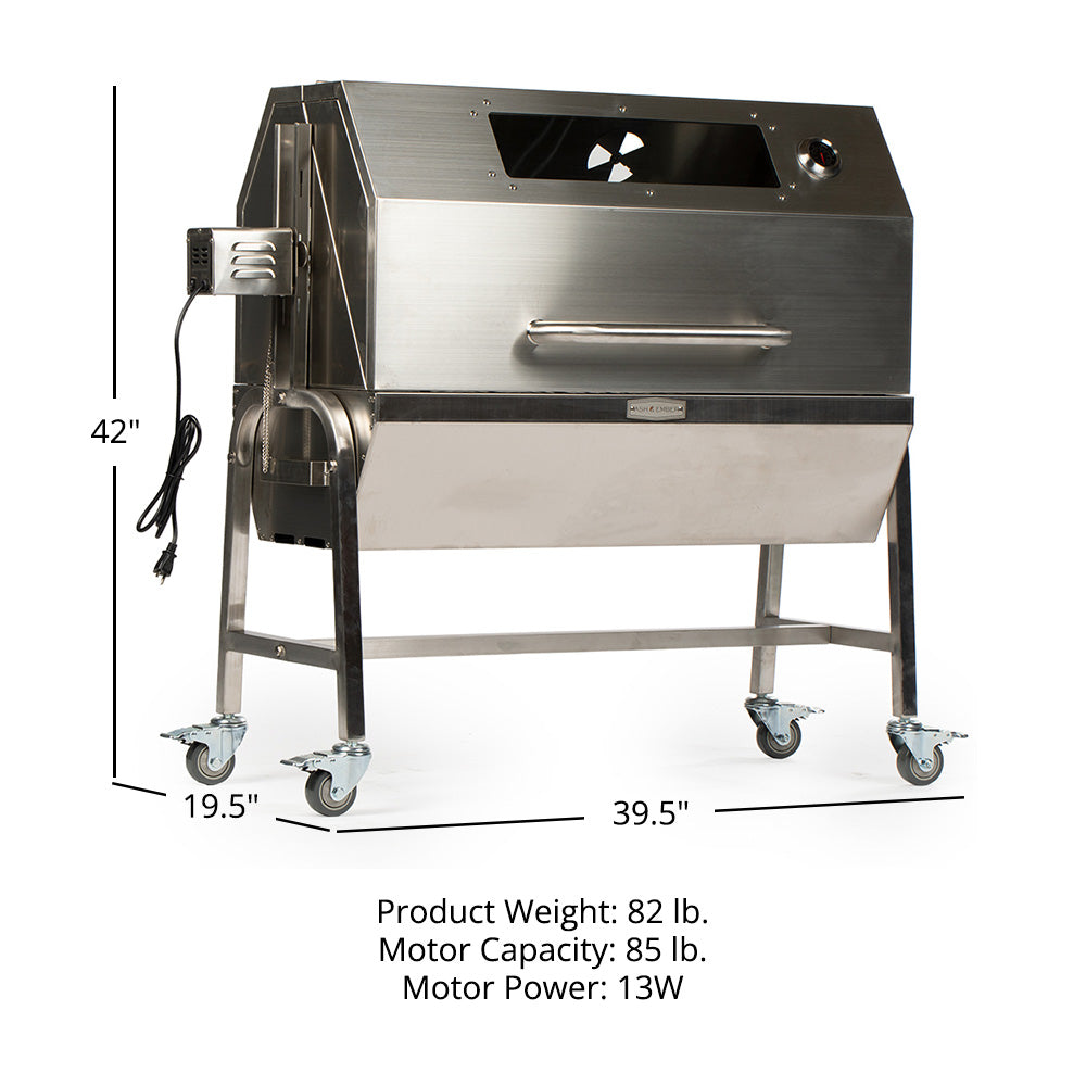 13 Watt Stainless Steel Rotisserie Grill with Hood