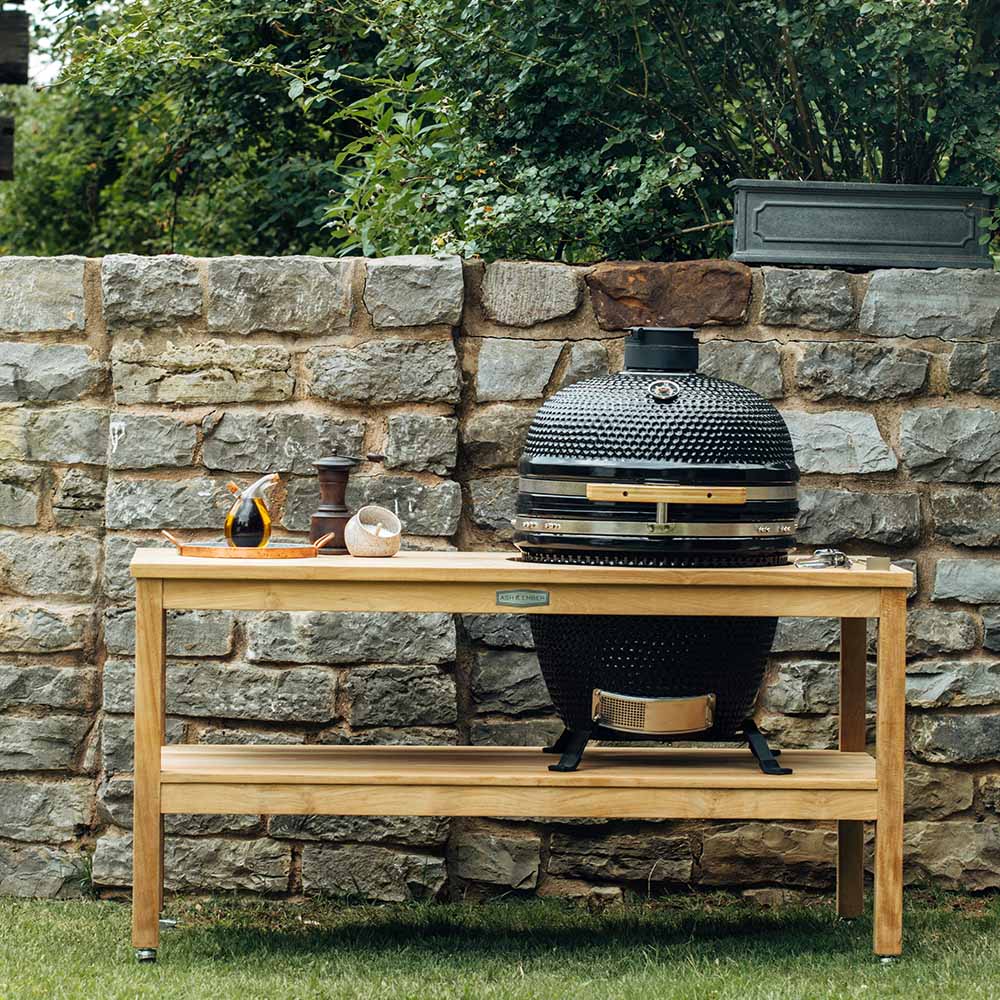 18" Kamado Grill with Grade A Teak Table | Grade A Teak