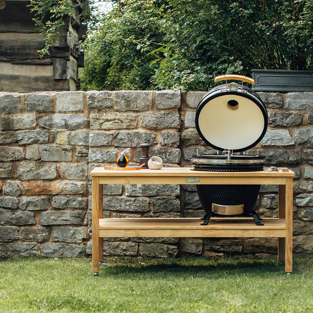 18" Kamado Grill with Grade A Teak Table | Grade A Teak