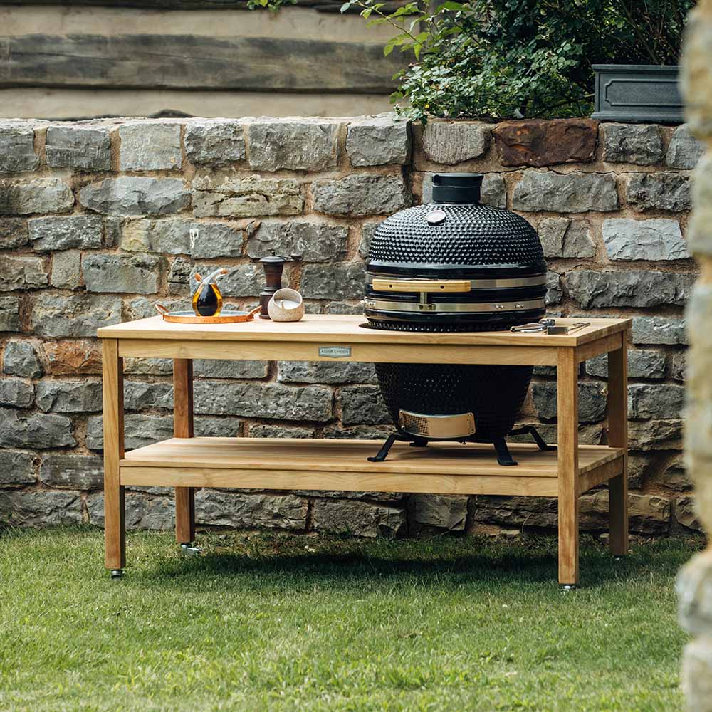 18" Kamado Grill with Grade A Teak Table | Grade A Teak - view 4