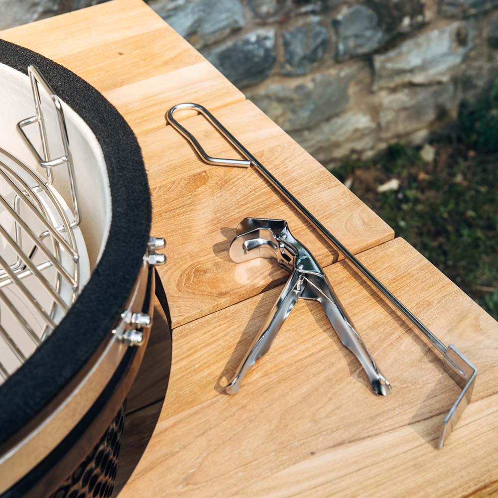 18" Kamado Grill with Grade A Teak Table | Grade A Teak