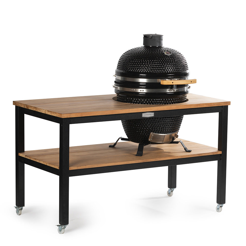 18" Kamado Grill with Grade A Teak Table | Black Aluminum - view 15