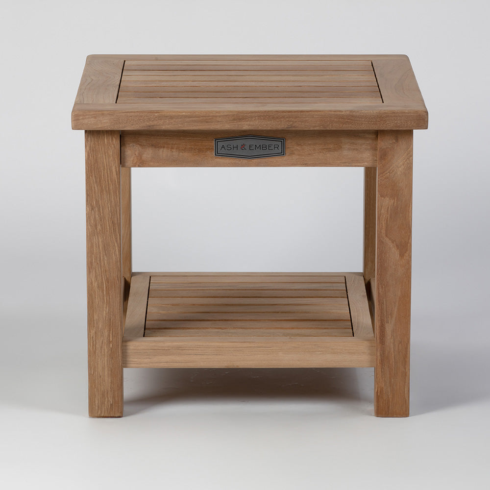 Sierra Grade A Teak End Table | End Table with Shelf - view 9