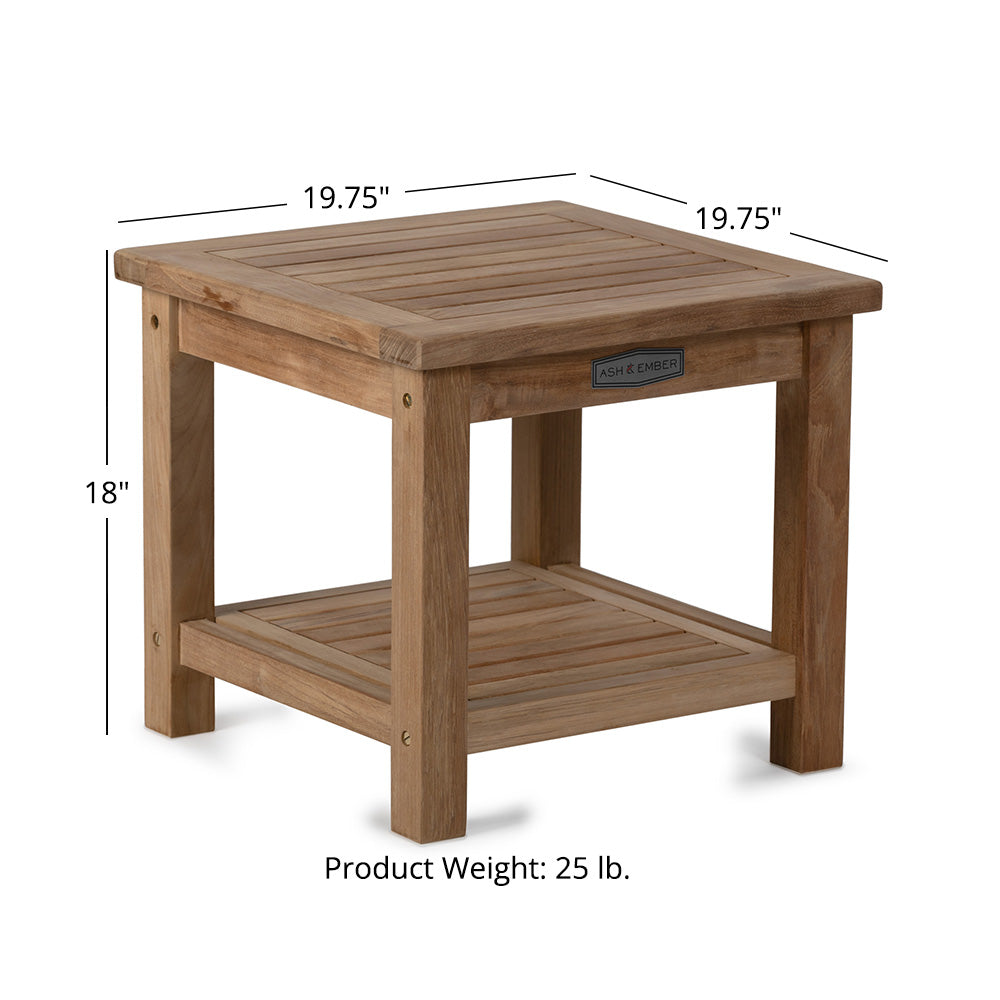Sierra Grade A Teak End Table | End Table with Shelf - view 14