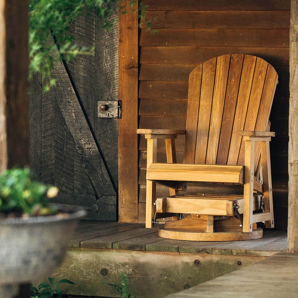 Savannah Grade A Teak Swivel Glider Chair | Ash & Ember